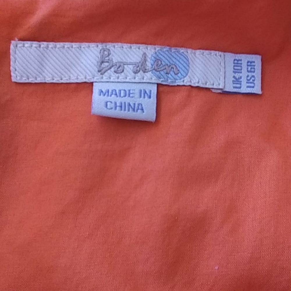 Boden Orange Sleeveless Patterned Fit-and-Flare Dress - Picture 3 of 7